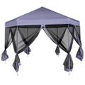 vidaXL Rozkladací záhradný stan so 6 stenami, tmavomodrý 3,6x3,1 m