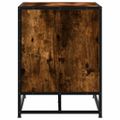 vidaXL Lavica na topánky dymový dub 84x40x53,5 cm kompozitné drevo+kov