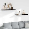 vidaXL Plávajúce nástenné police 2ks, lesklé čierne 90x23,5x3,8cm, MDF