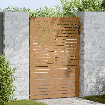 vidaXL Záhradná brána 85x150 cm, corten oceľ, štvorcový dizajn