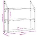 vidaXL 3-posch. nástenná polica dymový dub 80x21x78,5 cm kompoz. drevo
