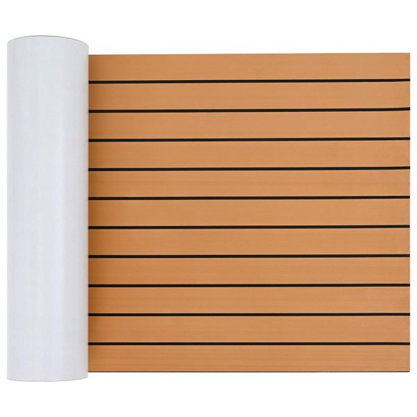 vidaXL Loďová podložka Pruhovaný Hnedá a čierna 240 x 60 cm EVA