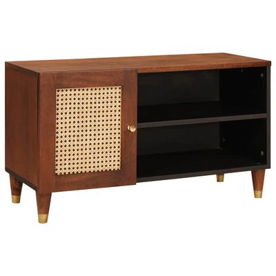 vidaXL TV skrinka Hnedá 80 x 31,5 x 46 cm Masívne mango drevo