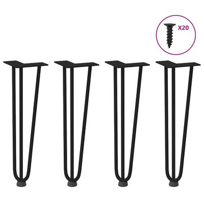 vidaXL Nohy do vlasov pre konferenčný stolík 4 ks, čierne 42 cm, masívna oceľ