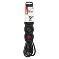 Predlžovací kábel EMOS PC1312 s vypínačom 2 m, 3 zásuvky, čierny, PVC, 1 mm2