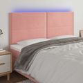 vidaXL Čelo postele s LED ružové 160x5x118/128 cm zamat