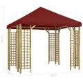 vidaXL Altánok 3x3 m, bordový