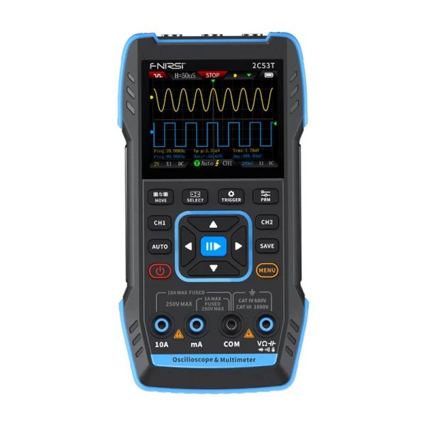 FNIRSI 2C53T 3 v 1 prenosný osciloskop multimeter generátor signálu