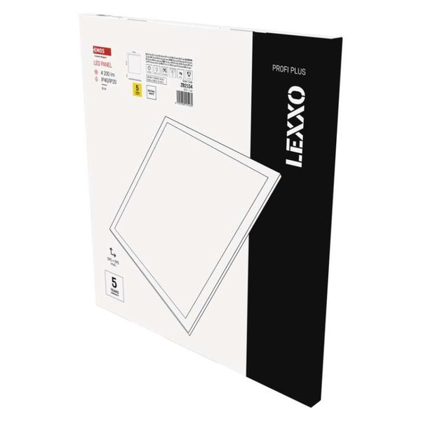 LED panel LEXXO 60 x 60 cm / 25 mm, 30 W, 4 200 lm, vstavaný, neutrálna biela, IP44 / IP20