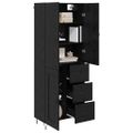 vidaXL Highboard 2 ks Čierny dub 69,5 x 34 x 180 cm Kompozitné drevo