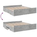 vidaXL Posteľný rám so zásuvkami betónový 200x200 cm kompozitné drevo