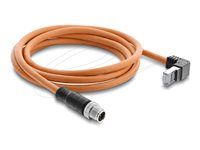 Delock - Sieťový kábel - 8-kolíkový M12 (M) rovné do RJ-45 (M) zahnutý nahor - 2 m - 6.5 mm - S/FTP - CAT 6a - lisovaný - oranžová