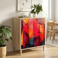 vidaXL Příborník HEESCH Tlač farieb v blokoch 66 x 36,5 x 75 cm Sonoma