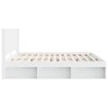 vidaXL Posteľový rám s úložným priestorom a čelom Biela 200 x 200 cm