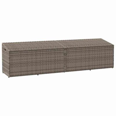 vidaXL Záhradný úložný box sivý 220x50x58 cm polyratan