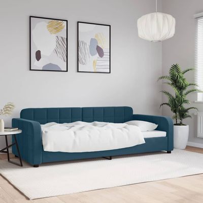 vidaXL Denná posteľ modrá 80x200 cm zamat