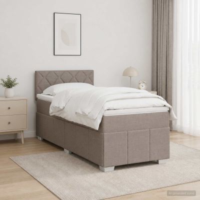 vidaXL Posteľ boxspring s matracom Sivohnedá 100 x 200 cm Látka