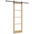 vidaXL Posuvné dvere ORKDAL Prírodná a čierna 78 x 232 cm
