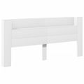 vidaXL Skrinka na čelo postele s LED biela 220x16,5x103,5 cm