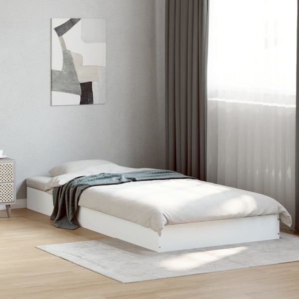 vidaXL Posteľný rám biely 75x190 cm kompozitné drevo