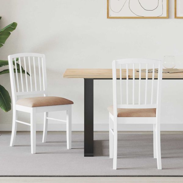 vidaXL Jedálenské stoličky 2 pcs Biela 50 x 52,5 x 91 cm
