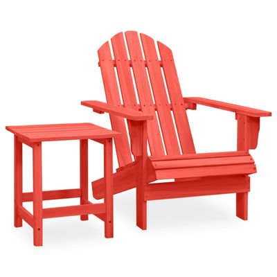 vidaXL Záhradná stolička Adirondack so stolíkom jedľový masív červená