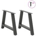 vidaXL Nohy konferenčného stolíka v tvare A, 2 ks, antracitové, 60 x (42-43) cm, oceľ
