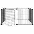 vidaXL 8-panelová klietka pre domáce zvieratá s dvierkami čierna 70x70x35 cm oceľová