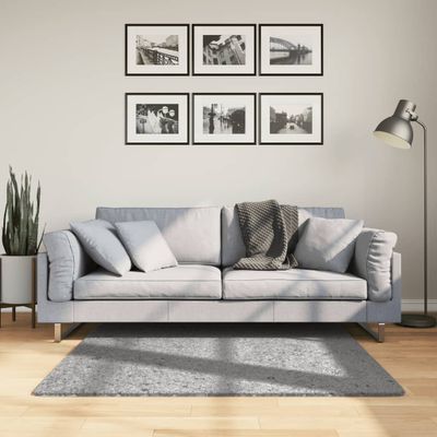 vidaXL Shaggy koberec PAMPLONA, vysoký vlas, moderný, sivý 120x120 cm