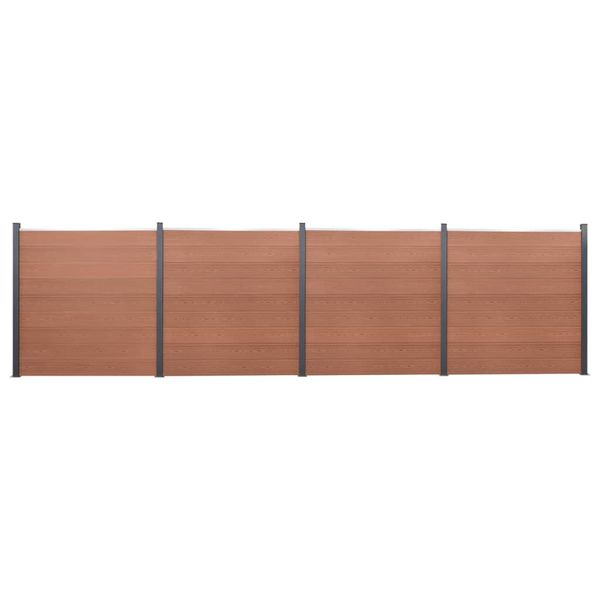 vidaXL Sada plotových panelov hnedá 699x186 cm WPC
