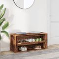 vidaXL Lavica na topánky staré drevo 100x35x45 cm kompozitné drevo