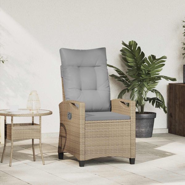 vidaXL Záhradné lehátko Beige a svetlo šedá 56 x 60 x 112 cm polyratan