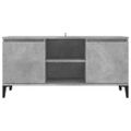 vidaXL TV stolík nožičky z kovu betónový sivý 103,5x35x50 cm