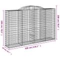 vidaXL Oblúkové gabiónové koše 4ks 300x50x180/200cm pozinkované železo