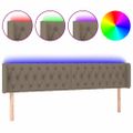 vidaXL Čelo postele s LED sivohnedé 183x16x78/88 cm látka