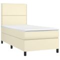 vidaXL Boxspring posteľ s matracom krémová 100x200 cm umelá koža