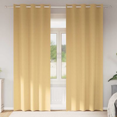 vidaXL Záclony na zatemnenie s krúžkami 2 pcs Béžová 245 x 140 cm