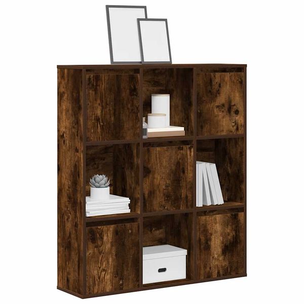 vidaXL Knižnica dymový dub 89x24x101,5 cm kompozitné drevo