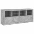 vidaXL Komoda s LED svetlami betónovo sivá 163x37x67 cm