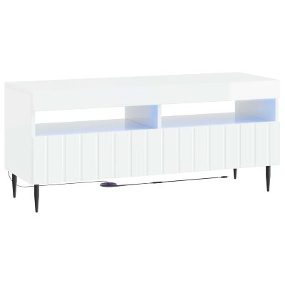 vidaXL LED TV kabinet Biela s vysokým leskom Kompozitné drevo