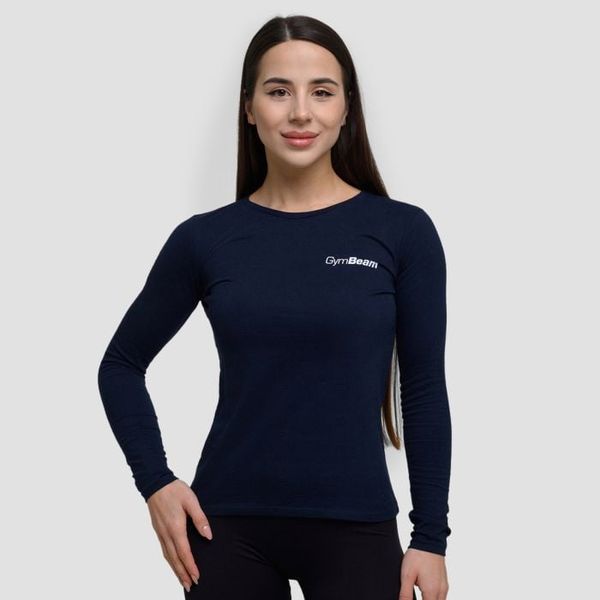 Dámske tričko s dlhým rukávom Basic Navy - GymBeam, veľkosť L