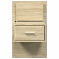 vidaXL Nástenné nočné skrinky s LED osvetlením 2 ks dub sonoma