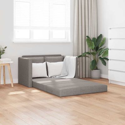 vidaXL Podlahová rozkladacia pohovka 2v1 sivohnedá 112x174x55 cm látka