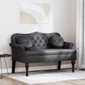 vidaXL Chesterfield lavica Čierna 120,5 x 65 x 75 cm Umelá koža