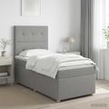 vidaXL Posteľ boxspring s matracom Svetlosivá Jednoduchý Látka