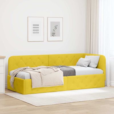 vidaXL Rohový rám postele Žltá 80 x 200 cm Zamat