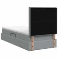 vidaXL LED úložná posteľ s matracom Svetlosivá 100 x 200 cm Látka