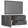 vidaXL TV skrinka, lesklá sivá 80x34x36 cm, drevotrieska