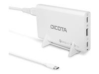 Sieťový adaptér - univerzálny - 65 watt - PD 3.0, QC 4.0+ - 3 výstupné konektory (2 x USB-C, USB) - na kábli: USB-C - biela