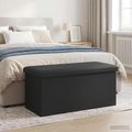 vidaXL Skladacia úložná lavička Sivá 180 kg 80 L 77 x 38 x 38 cm PVC